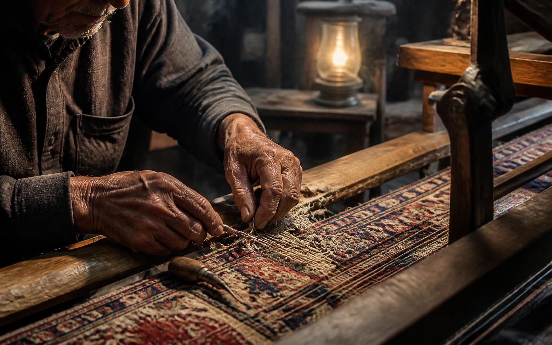 Fine hand-knotted rug photography